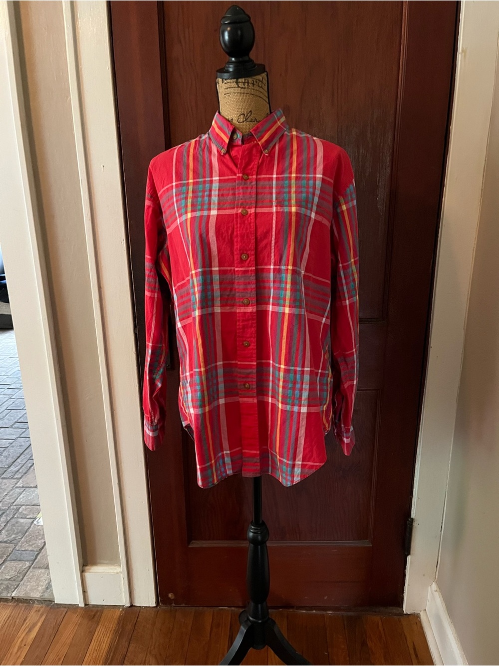 ChapsRalph Lauren Red Multi-Stripe Plaid Button-Down Shirt